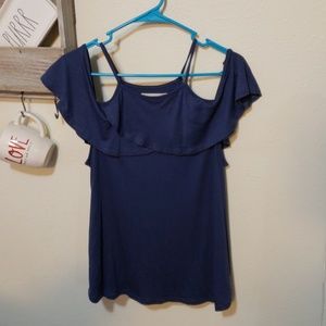 Cold shoulder tank.